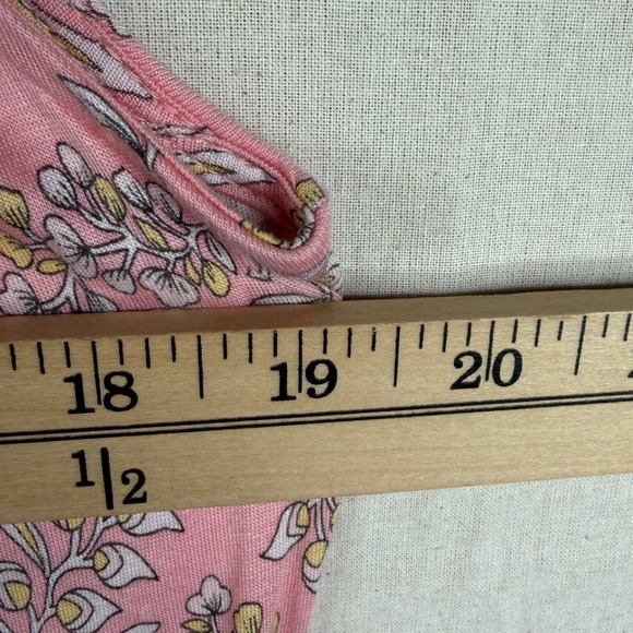 New Loft Leaf Print Sleeveless Blouse size Medium Pink‎ - Picture 7 of 8
